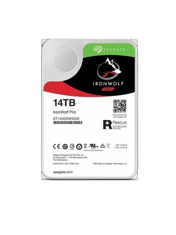 SEAGATE IronWolf Pro NAS 14TB 7200rpm 256MB 180TB/Y Sata3 NAS 3.5'' Harddisk (ST14000NE0008)