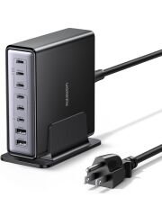 UGREEN 55763 X766 Nexode 6xUSB-C 2xUSB-A 200W GaN 8 Portlu Masaüstü Hızlı Şarj Cihazı  İstasyonu (Ugreen 35608 Avrupa Priz Adaptörü İle ) - 2