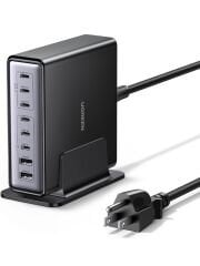 UGREEN 55763 X766 Nexode 6xUSB-C 2xUSB-A 200W GaN 8 Portlu Masaüstü Hızlı Şarj Cihazı İstasyonu (Ugreen 35608 Avrupa Priz Adaptörü İle) - 2