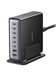 UGREEN 55763 X766 Nexode 6xUSB-C 2xUSB-A 200W GaN 8 Portlu Masaüstü Hızlı Şarj Cihazı İstasyonu (Ugreen 35608 Avrupa Priz Adaptörü İle)