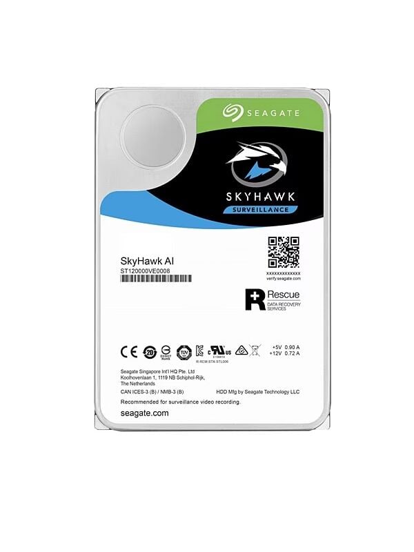 SEAGATE SkyHawk AI 10TB 7200rpm 256MB Sata3 7x24 Güvenlik 3.5'' Harddisk (ST10000VE0008)
