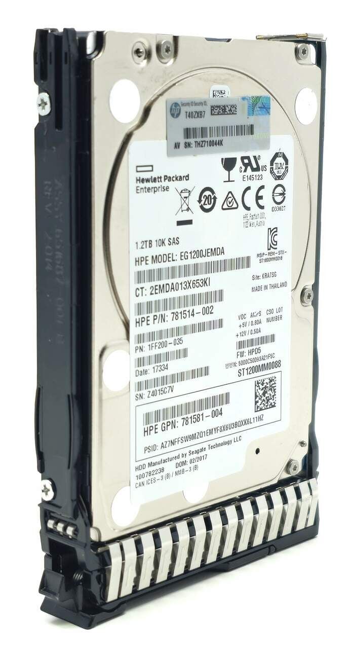 HPE 1.2TB 10K 12G SAS 2.5'' Server Sunucu Harddisk EG1200JEMDA ST1200MM0088 781514-002 781581-004 1FF200-035