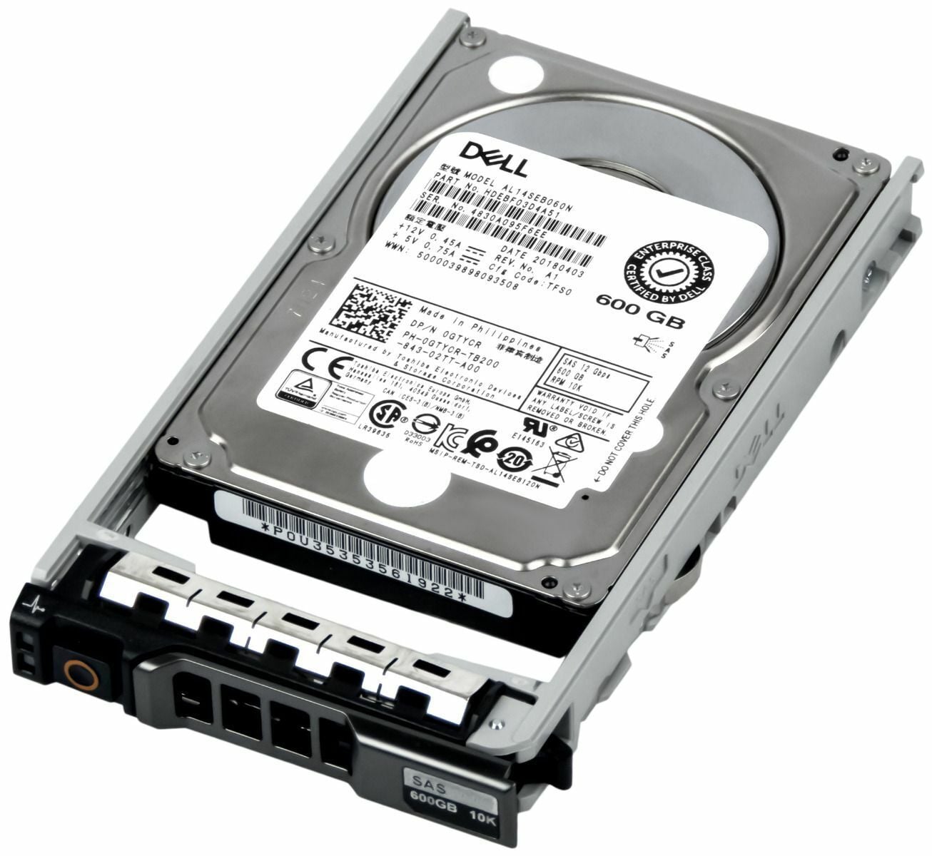 DELL EnterPrise 600GB 10K 12G SAS 2.5'' Server Sunucu Harddisk AL14SEB060N 0GTYCR