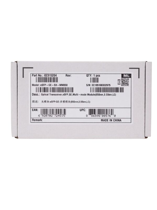 HUAWEİ ESFP-GE-SX-MM850 1.25G Multi-Mode Module Optical Transceiver 850nm 0.5km LC 02315204