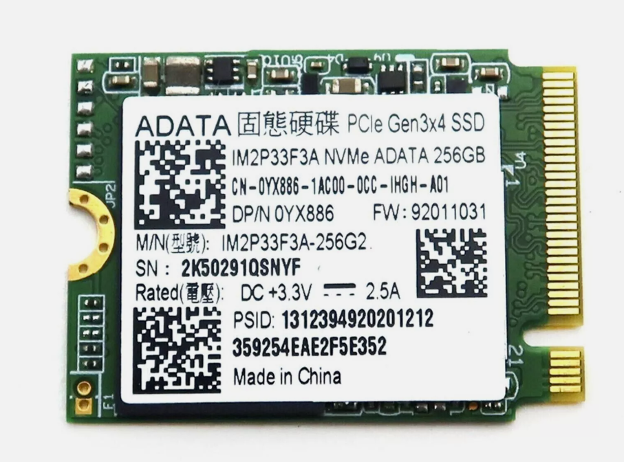 ADATA 256GB Gen3 x4 PCIe NVMe SSD IM2P33F3A Kutusuz Tray