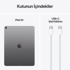 APPLE iPad Air (M2) 13'' Wi-Fi + Cellular 512GB iPadOS Uzay Grisi Tablet (APPLE TÜRKİYE GARANTİLİ)