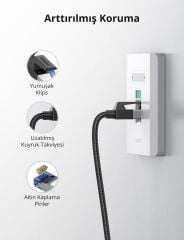 UGREEN 80429 NW153 CAT8 2000MHz Stabil Bant 25GB/s Yüksek Ağ Hızı Örgülü Ethernet Kablosu 1 metre