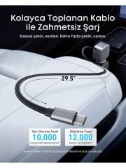 ANKER A2738 NO.1 75W 8A 2 in 1 USB-C Cluetter Free Car Charger Built-İn Rerractable Araç Şarj Aleti