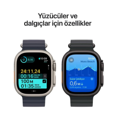 APPLE Watch Ultra 2 GPS + Cellular 49mm Siyah Titanyum Case with Siyah TL S/M Akıllı Saat MX4U3TU/A (Apple TÜRKİYE Garantili)