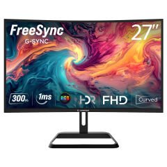 RAMPAGE Xyra XR27C300F 27'' 300Hz 1ms Fast VA FHD FreeSync/Gsync RGB R1500  Curved Oyuncu Monitörü