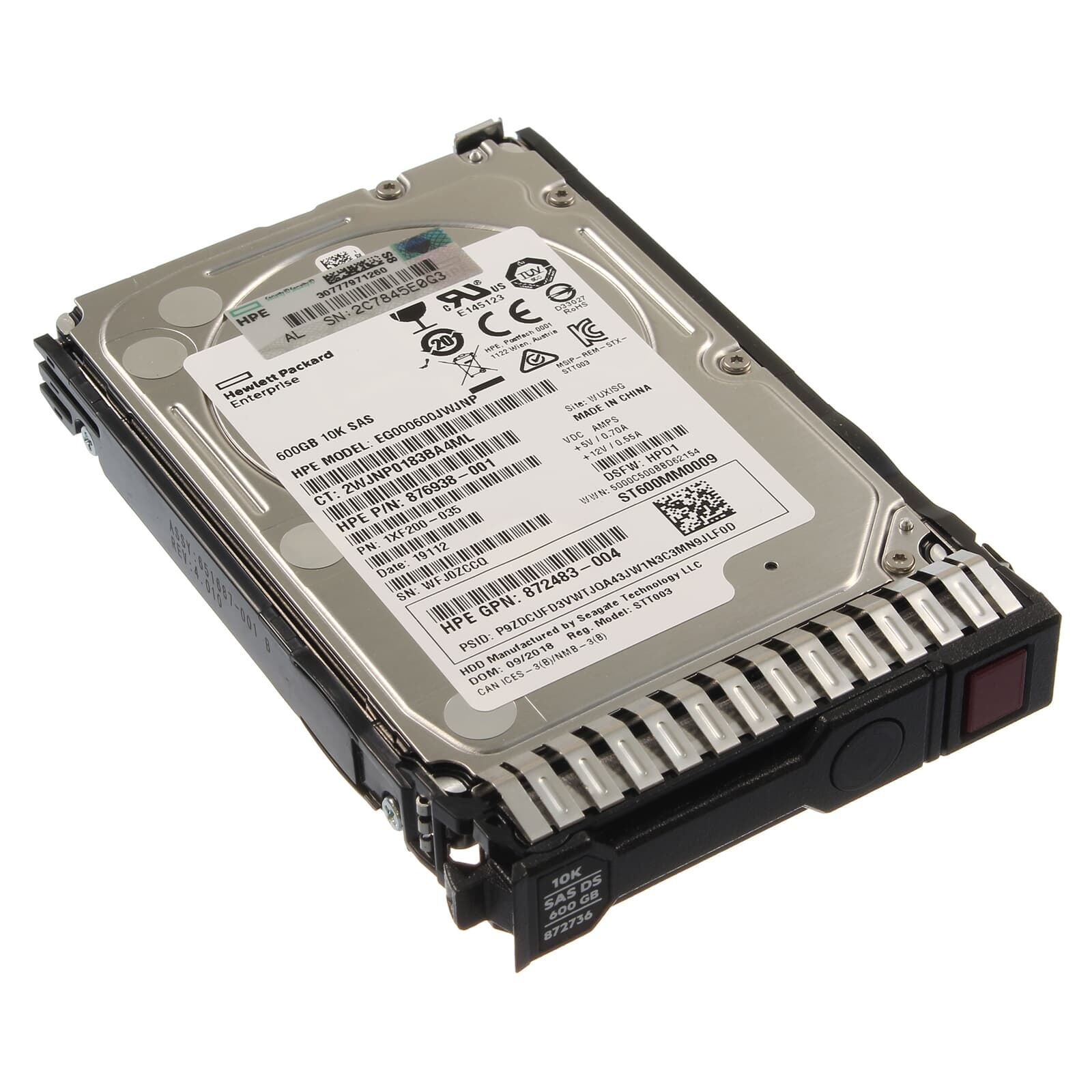 HPE 600GB 10K 12G SAS 2.5'' Server Sunucu Harddisk ST600MM0009 EG000600JWJNP 876938-001 872483-004 1XF200-035