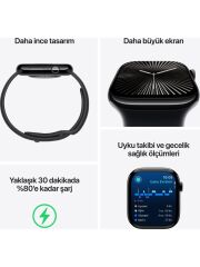 APPLE Watch Series 10 GPS 46mm Siyah Alüminyum Kasa Siyah Spor Kordon (MWWP3TU/A) (Apple TÜRKİYE Garantili)