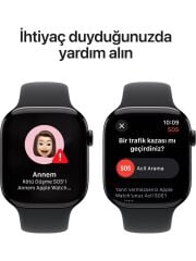 APPLE Watch Series 10 GPS 46mm Siyah Alüminyum Kasa Siyah Spor Kordon (MWWP3TU/A) (Apple TÜRKİYE Garantili)