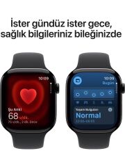 APPLE Watch Series 10 GPS 46mm Siyah Alüminyum Kasa Siyah Spor Kordon (MWWP3TU/A) (Apple TÜRKİYE Garantili)