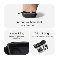 UGREEN 55786 LP912 DJI Osmo Action 3 / 4 / 5 Pro Aksiyon Kamerası Gövde Koruyucu Taşıma Çantası Siyah 100mmx70mmx42mm