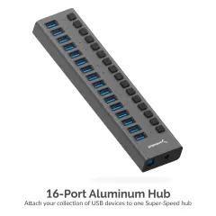 SABRENT HB-PU16 16 Port LED USB 3.0 Hub Çoklayıcı Alüminyum