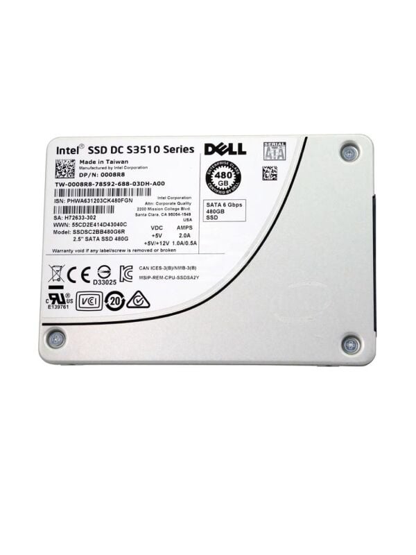 İNTEL DC S3510 Series 480GB Sata 6G 2.5'' Sunucu SSD SSDSC2BB480G6 H69283-301