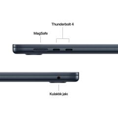 APPLE MacBook Air (M5) 10C CPU 10C GPU 16GB 512GB SSD 15.3'' MacOS Gece Yarısı Dizüstü Bilgisayar A3448