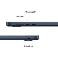 APPLE MacBook Air (M5) 10C CPU 10C GPU 16GB 512GB SSD 15.3'' MacOS Gece Yarısı Dizüstü Bilgisayar A3448