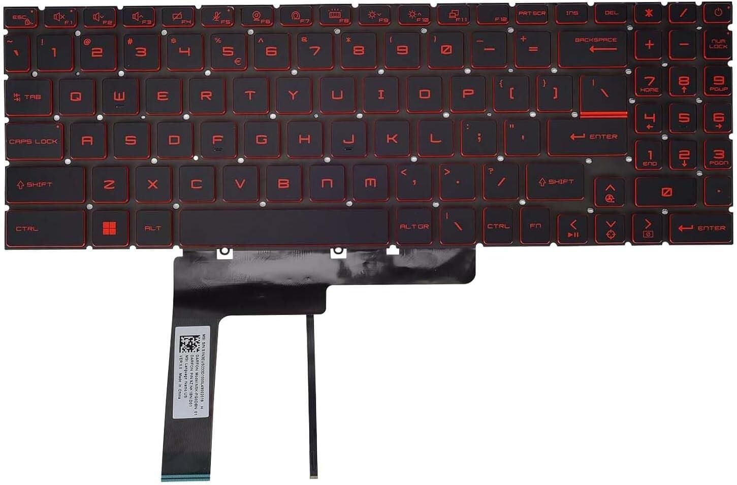 MSI Laptop İngilizce Klavye | GS76 Stealth, GF76, GF66, GL66 Serisi
