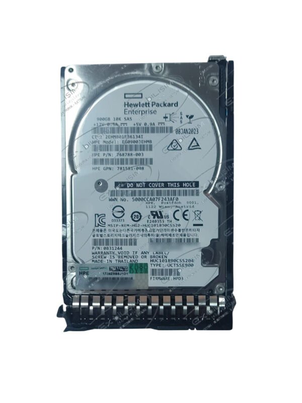 HPE 900GB 10K 12G SAS 2.5'' Server Sunucu Harddisk EG0900JEHMB HUC101890CSS204 768788-003 781581-008 0B31244