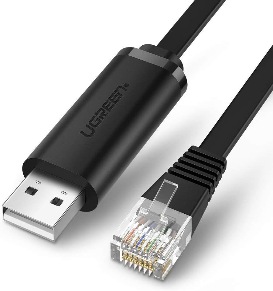 UGREEN 50773 CM204 USB-A to RJ45 Dönüştürücü Stabil Bağlantı Flat Kablo Siyah 1.5metre