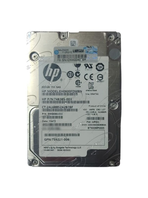 HP 600GB 15K 12G SAS 2.5'' Sunucu Harddisk EH0600FDMBN ST600MP0005 748385-003 759221-006 9WG066-035