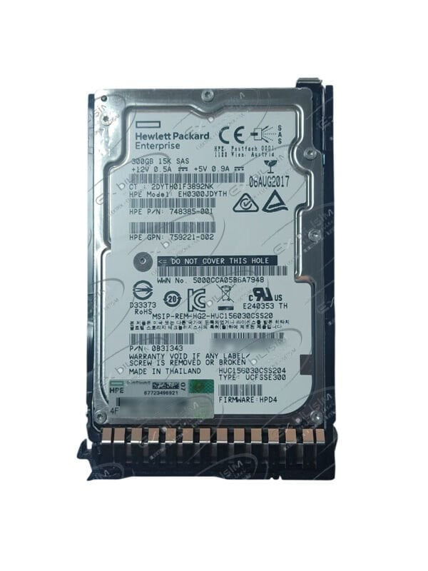 HPE 300GB 15K 12G SAS 2.5'' Server Sunucu Harddisk EH000300JWCPK ST300MP0006 867254-001 868774-004 1UT200-035