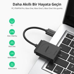 UGREEN 20250 CR127 2 in 1 USB-A 3.0 to 1xSD 1xTF 5GB/s Yüksek Hızlı Veri Aktarımı Çok Fonksiyonlu Kart Okuyucu