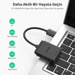 UGREEN 20250 CR127 2 in 1 USB-A 3.0 to 1xSD 1xTF 5GB/s Yüksek Hızlı Veri Aktarımı Çok Fonksiyonlu Kart Okuyucu