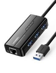 UGREEN 20265 USB-A 3.0 to 3xUSB-A Çoklayıcı 1xRJ45 1000MB/s Gigabit Ethernet Dönüştürücü 3 Port Hub USB Çoklayıcı