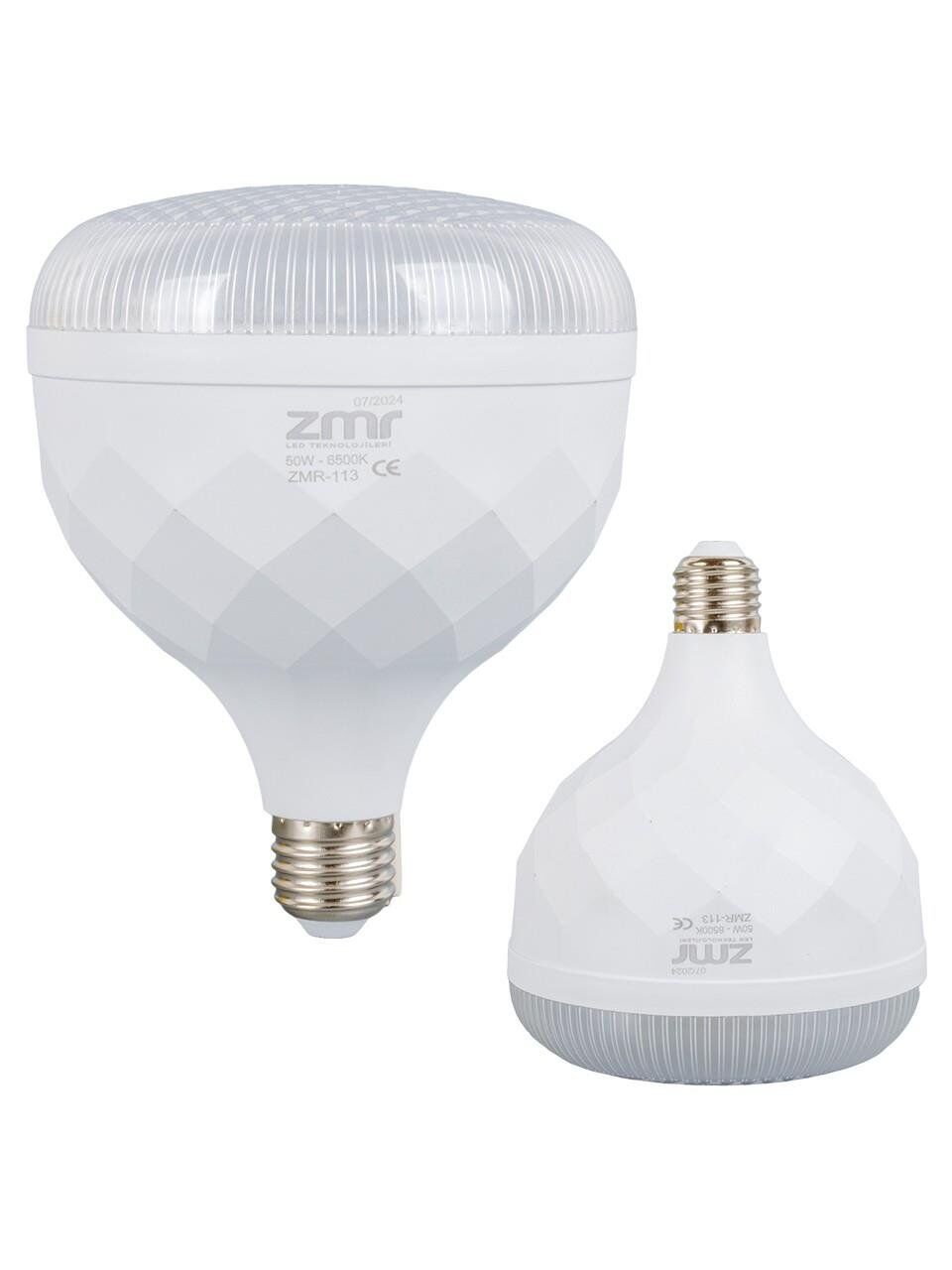 ZMR 25958 ZMR-113/B.65 50W E27 6500K Kristal Camlı T-BULB Beyaz LED Ampul