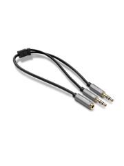 UGREEN 20899 AV140 2x3.5mm Erkek 1x3.5mm Dişi Konnektör Ayırıcı Ses Kablosu Örgülü 20cm