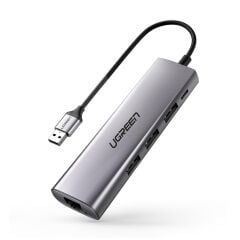 UGREEN 20915 CM475 USB-A 3.0 to 3xUSB-A 3.0 1xRJ45 Gigabit Çok Fonksiyonlu Ethernet Adaptörü