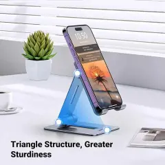 UGREEN 15608 LP678 4.7''-7.2'' Çift Eksenli Çok Açılı Katlanabilir Alüminyum Masaüstü Telefon Standı