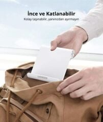 UGREEN 30485 LP115 4''-11'' 15° ile 100° Ayarlanabilir Çok Açılı Kaymaz Ped Katlanabilir Taşınabilir Masaüstü Tablet ve Telefon Standı Beyaz