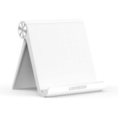 UGREEN 30485 LP115 4''-11'' 15° ile 100° Ayarlanabilir Çok Açılı Kaymaz Ped Katlanabilir Taşınabilir Masaüstü Tablet ve Telefon Standı Beyaz