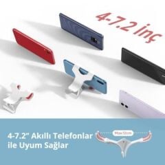 UGREEN 30488 LP113 3.7''-7.2'' Ayarlanabilir 360° Dönebilir Kaymaz Ped Flexible Çelik Alüminyum Karışık Tasarım Esnek Yatak Masa Tablet ve Telefon Tutucu Beyaz 90cm