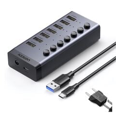 UGREEN 30778 7 Port USB 3.0 Bağlantı Noktası 5Gbps Aktarım Hızı Hub Çoklayıcı ve Şarj İstasyonu