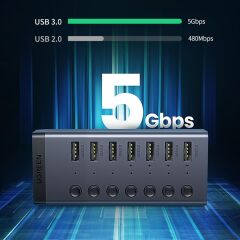UGREEN 30778 7 Port USB 3.0 Bağlantı Noktası 5Gbps Aktarım Hızı Hub Çoklayıcı ve Şarj İstasyonu - 2