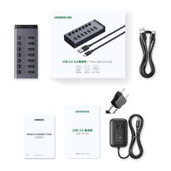 UGREEN 30778 7 Port USB 3.0 Bağlantı Noktası 5Gbps Aktarım Hızı Hub Çoklayıcı ve Şarj İstasyonu