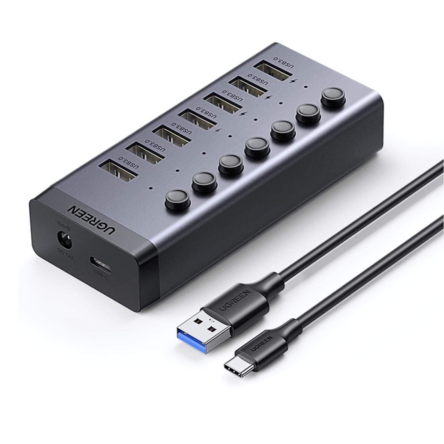 UGREEN 30778 7 Port 5Gbps (USB 3.0 Bağlantı Noktasında) Aktarım Hızı Hub Çoklayıcı ve Şarj İstasyonu