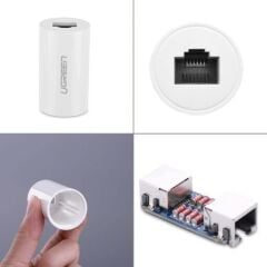 UGREEN 30837 NW116 RJ45 Ethernet Kablo Birleştirme Aparatı Yuvarlak 10GB/s Kadar Veri Aktarım Hızı Düz Geçişli Ağ Kablosu Konnektörü Yuvarlak Siyah