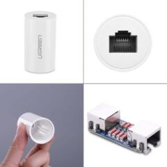 UGREEN 30837 NW116 RJ45 Ethernet Kablo Birleştirme Aparatı Yuvarlak 10GB/s Kadar Veri Aktarım Hızı Düz Geçişli Ağ Kablosu Konnektörü Yuvarlak Siyah