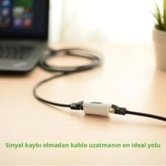 UGREEN 30837 NW116 RJ45 Ethernet Kablo Birleştirme Aparatı Yuvarlak 10GB/s Kadar Veri Aktarım Hızı Düz Geçişli Ağ Kablosu Konnektörü Yuvarlak Siyah - 2