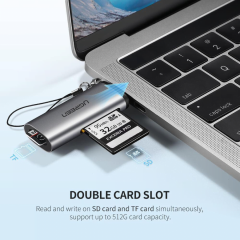 UGREEN 50704 CM184 2 in 1 USB-C SD / TG OTG Kart Okuyucu 5GB/s Veri Aktarımı