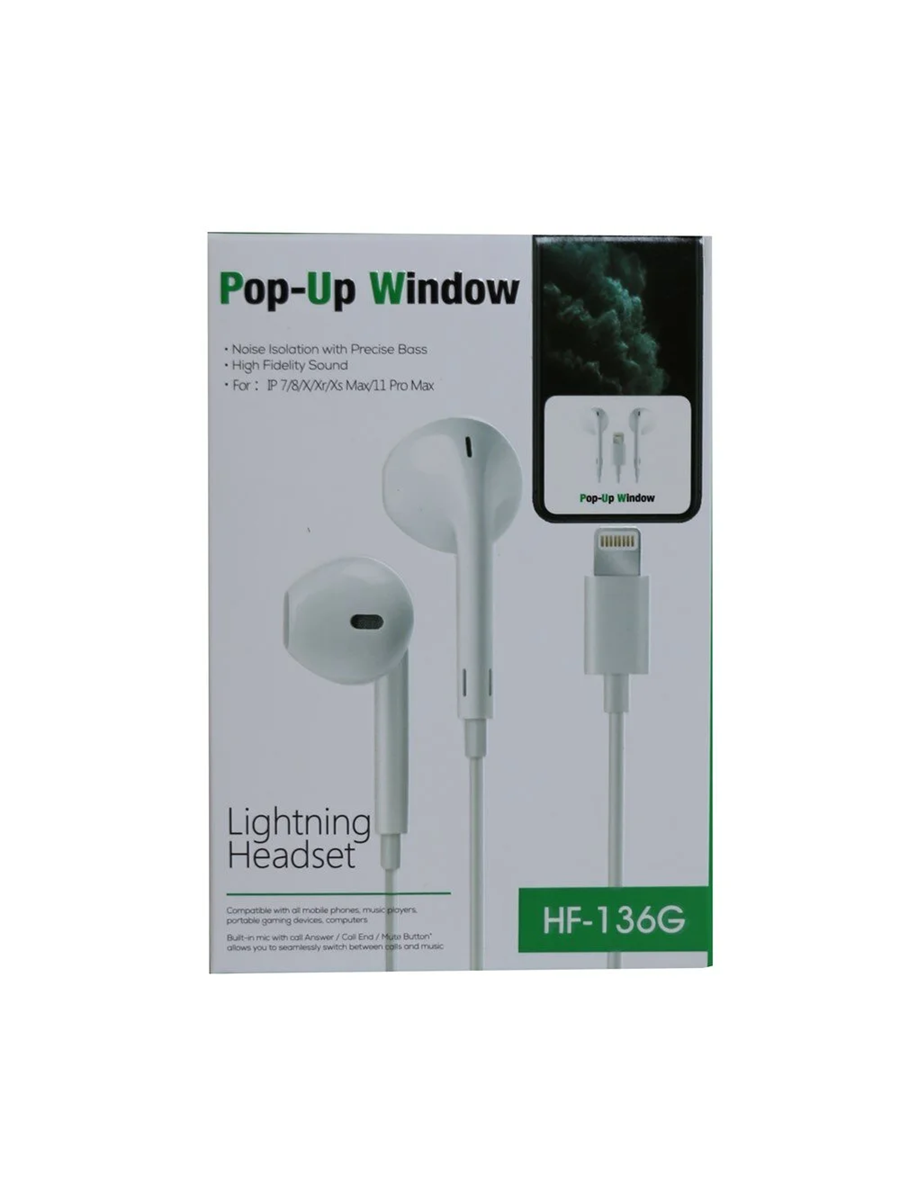 MEGATECH HF-136G Lightning Beyaz Kulaklık | iPhone Uyumlu