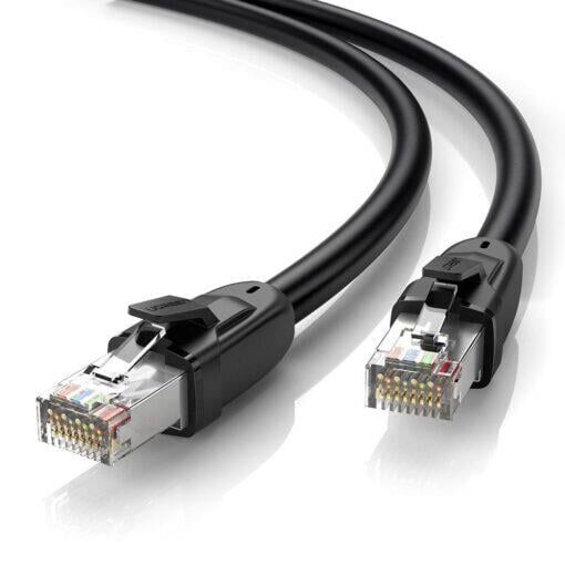 UGREEN 70172 NW121 CAT8 2000MHz Bant 25GB/s Daha Yüksek Ağ Hızı Ethernet Kablosu Siyah 5metre