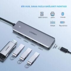 UGREEN 70336 CM219 USB-C to 4x USB 3.0 5GB/s Yüksek Hız USB Hub Çoklayıcı - 2