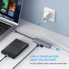 UGREEN 70336 CM219 USB-C to 4x USB 3.0 5GB/s Yüksek Hız USB Hub Çoklayıcı